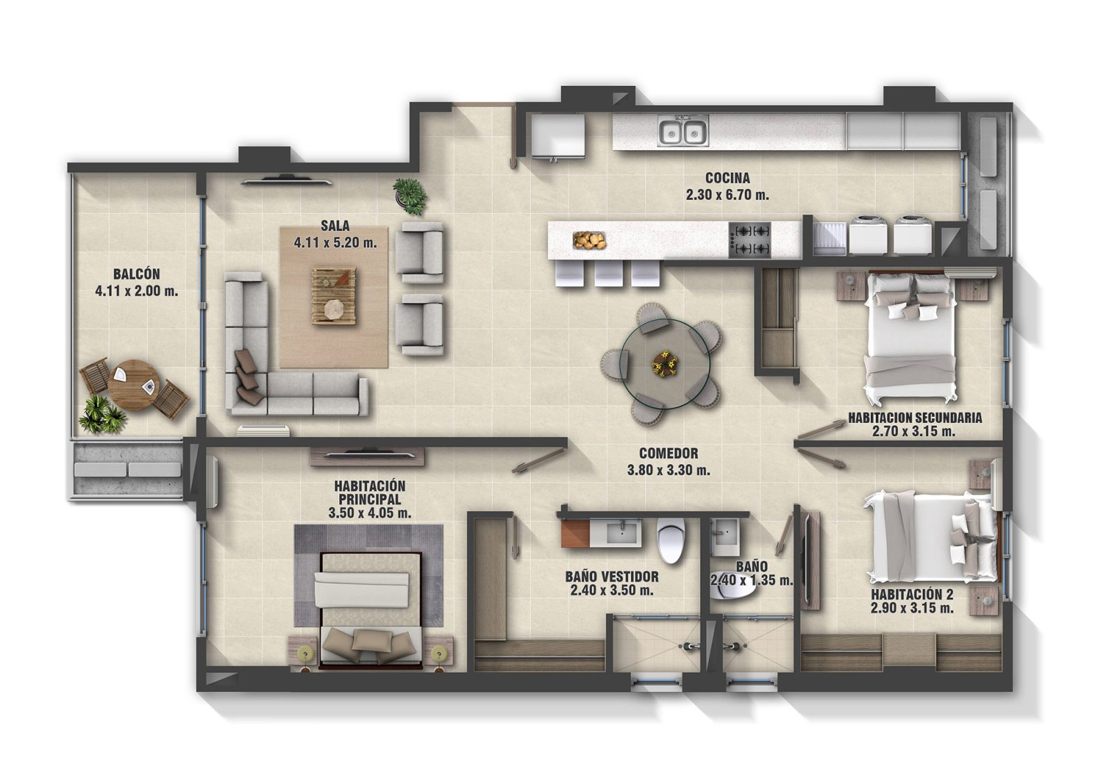 Plano de Apartamento C-H