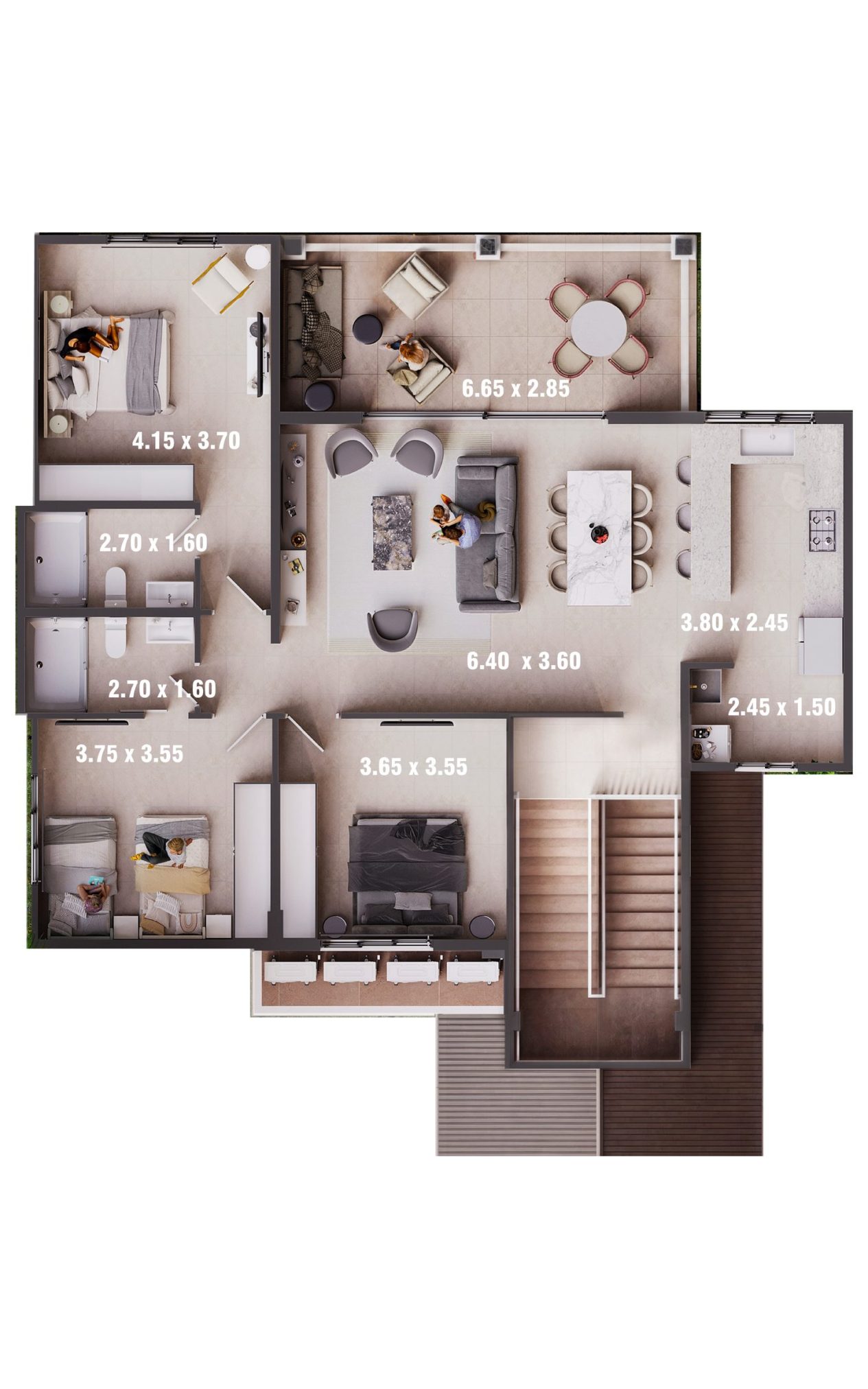 Plano de Apartamento 129,35m