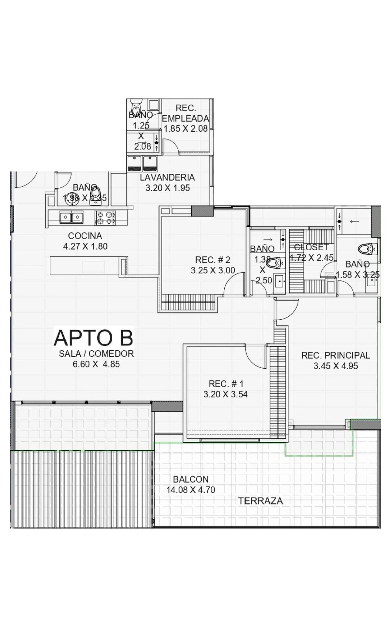 Plano de Apartamento 199.50 M²